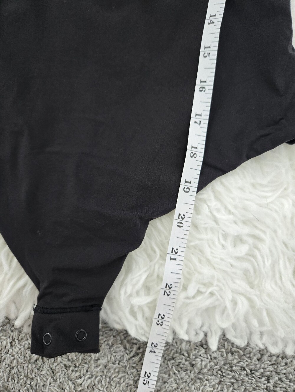 SKIMS Fits Everybody Long Sleeve Crew Neck Bodysuit. Onyx. Size Large. - Picture 8 of 9